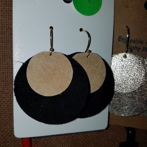 Genuine leather earrings